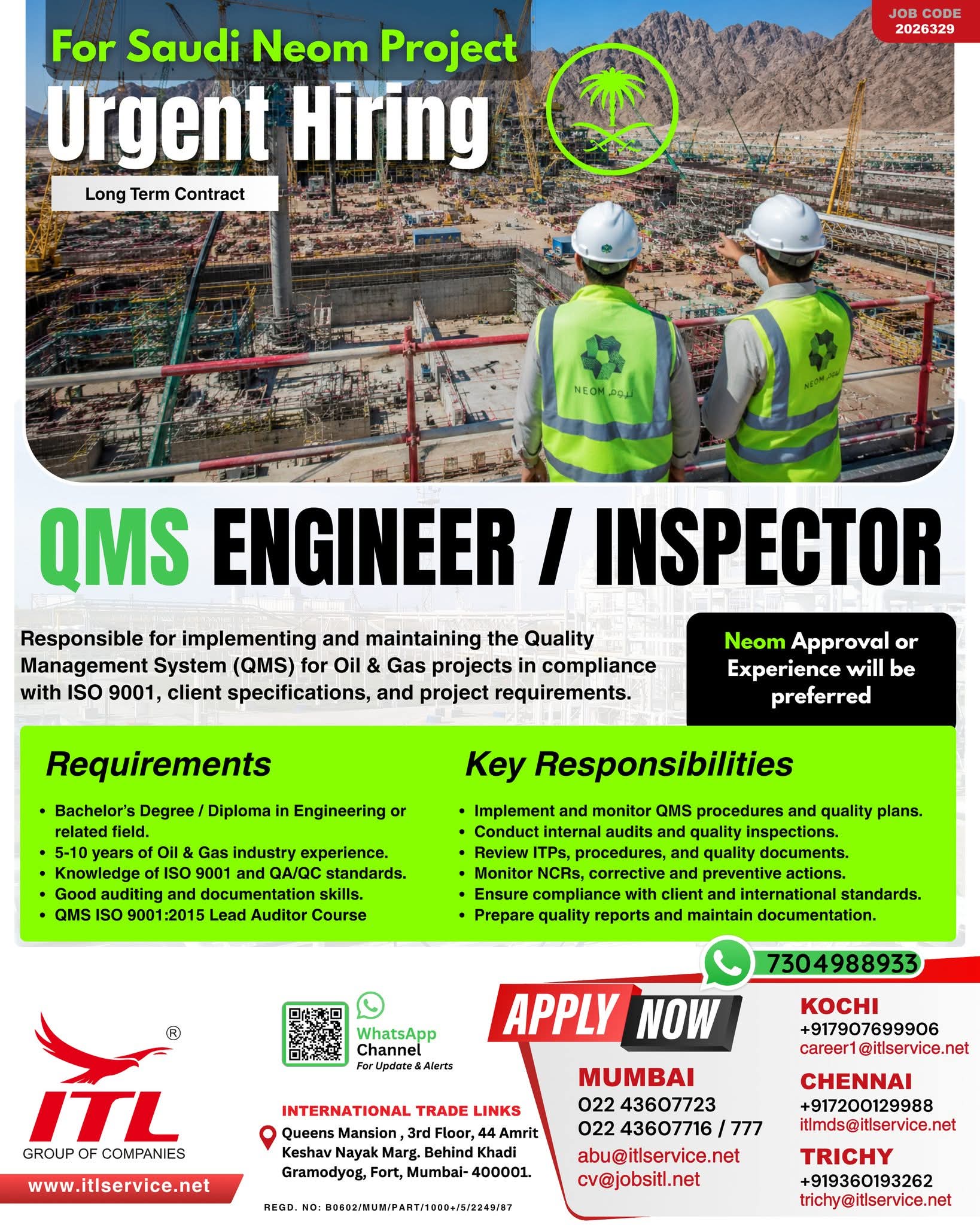 Urgent Hiring for Saudi Arabia