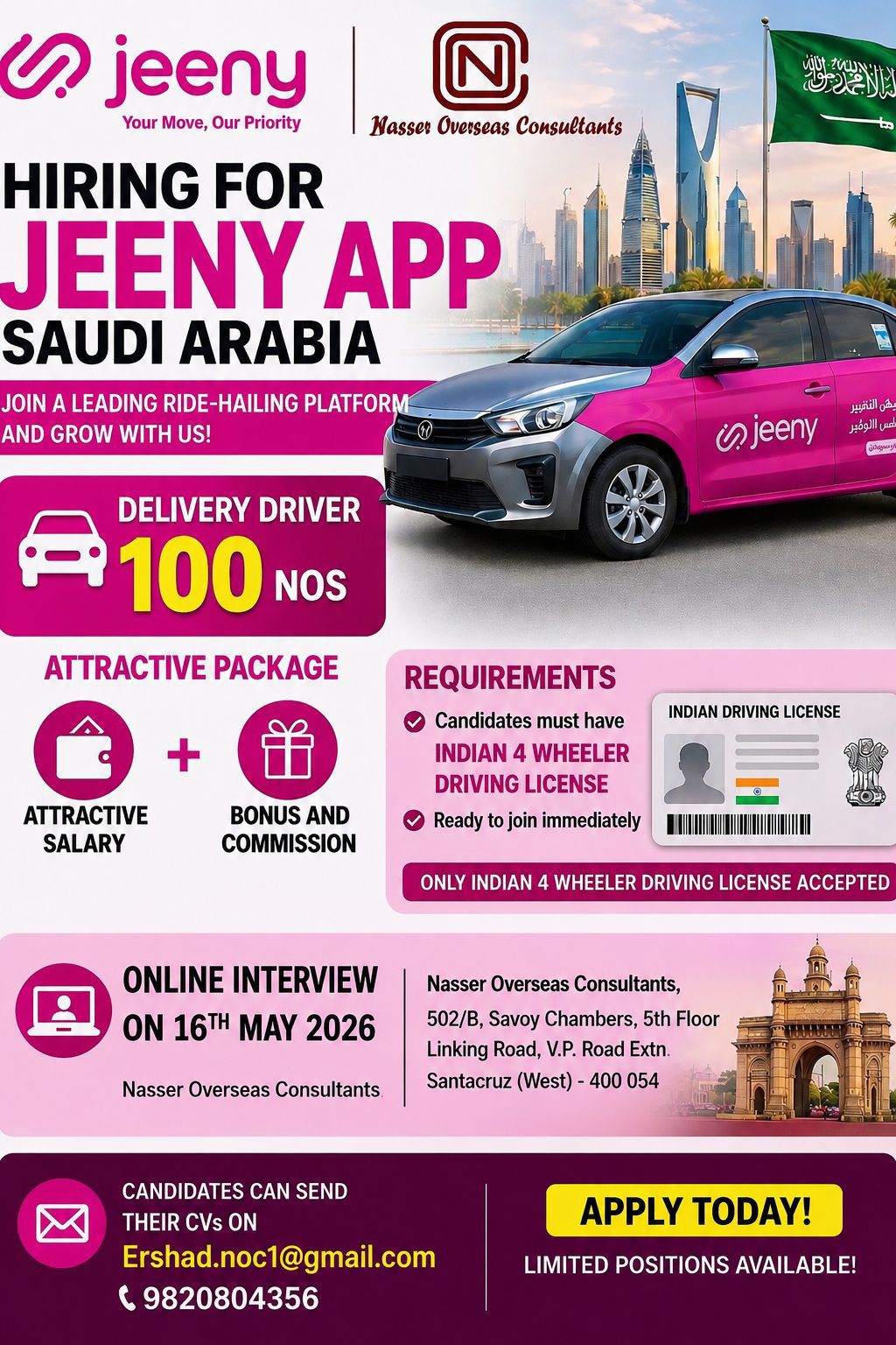 Urgent Hiring for Saudi Arabia