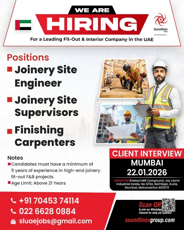 Urgent Hiring for UAE