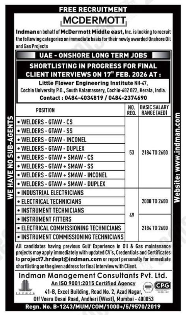 Urgent Hiring for UAE