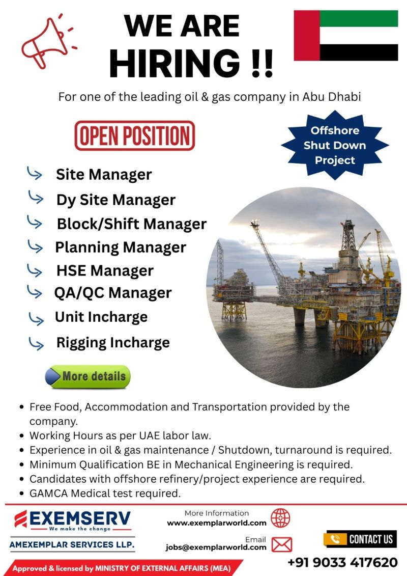 Urgent Hiring for UAE