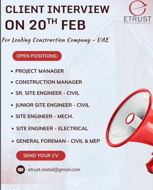 Urgent Hiring for UAE