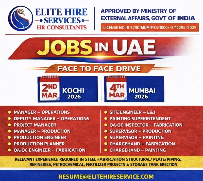 Urgent Hiring for UAE