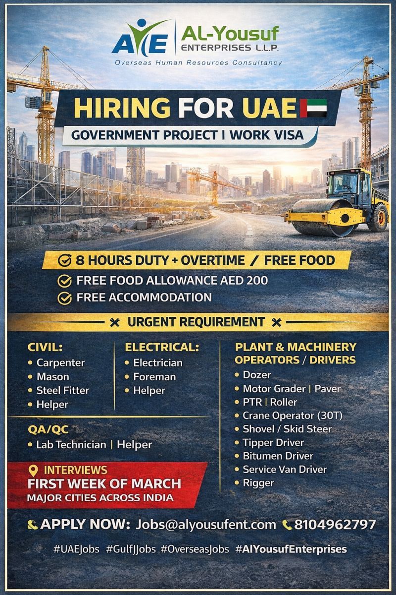 Urgent Hiring for UAE