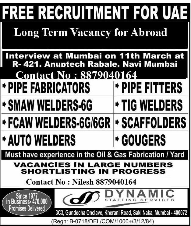 Urgent Hiring for UAE