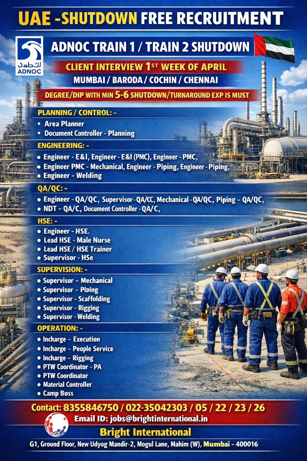 Urgent Hiring for UAE
