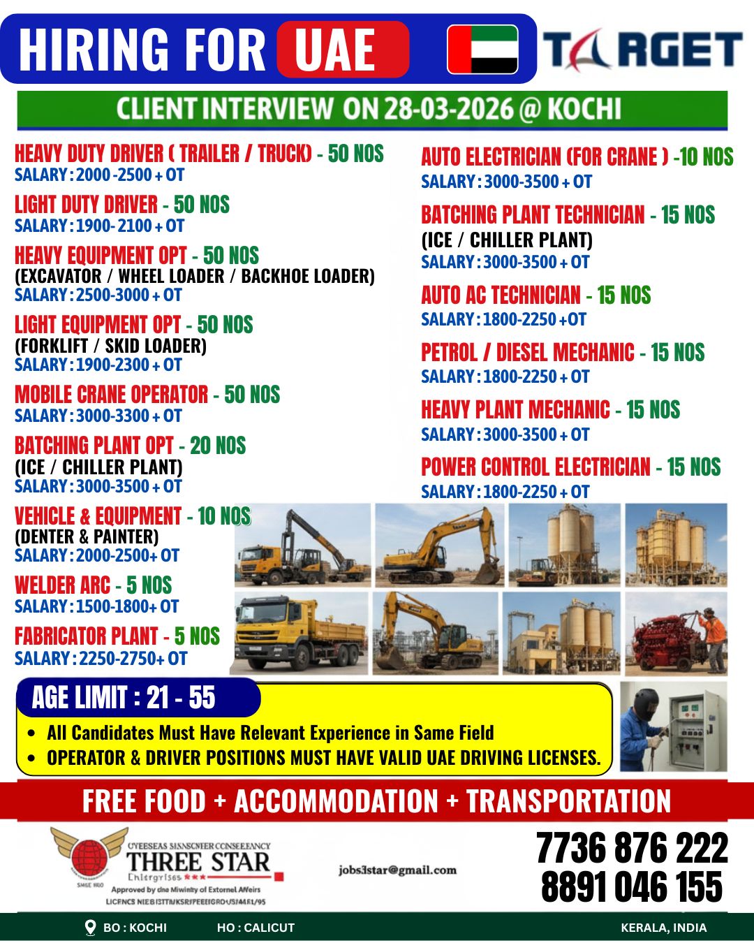 Urgent Hiring for UAE