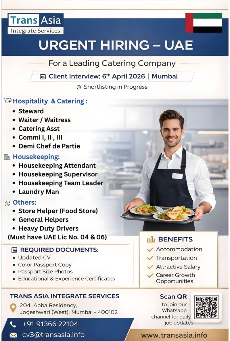 Urgent Hiring for UAE