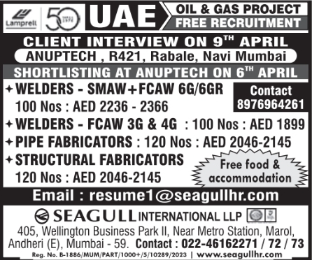 Urgent Hiring for UAE