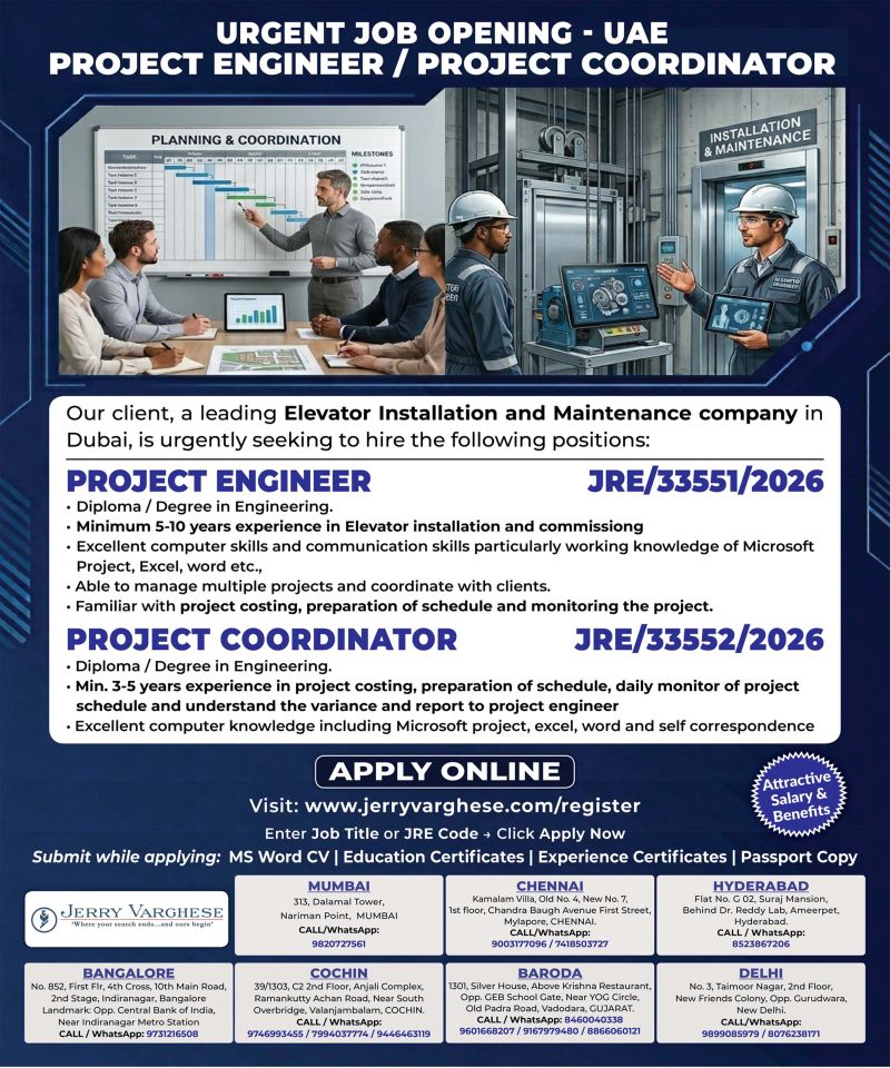 Urgent Hiring for UAE