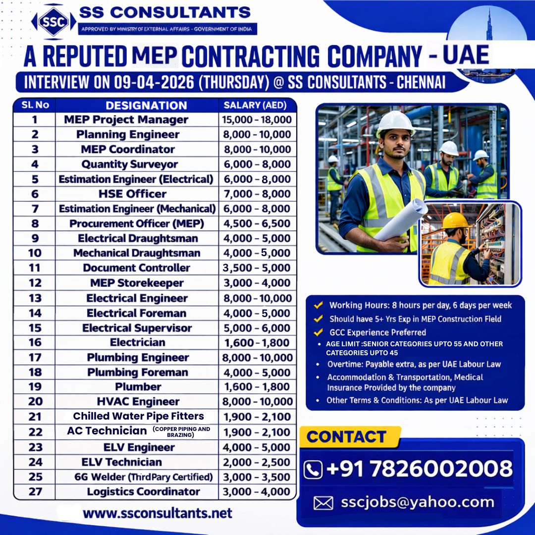 Urgent Hiring for UAE