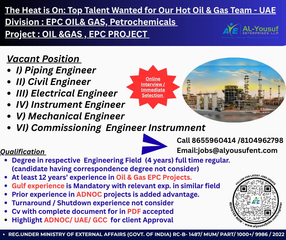 Urgent Hiring for UAE