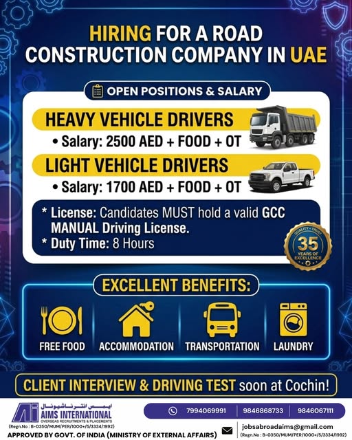 Urgent Hiring for UAE