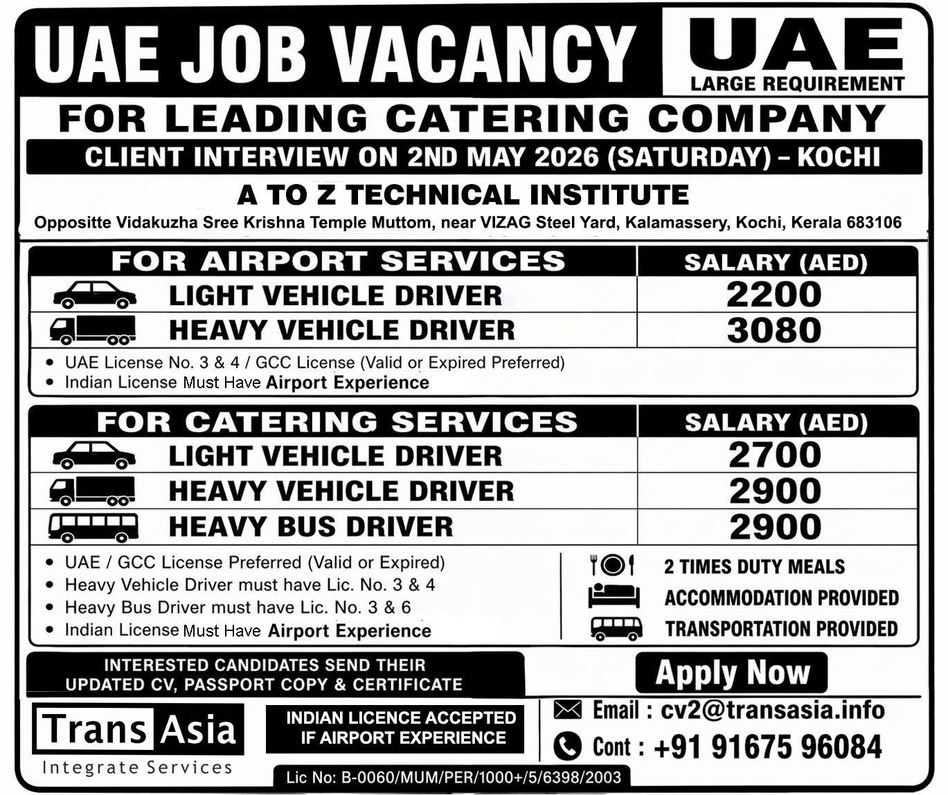 Urgent Hiring for UAE