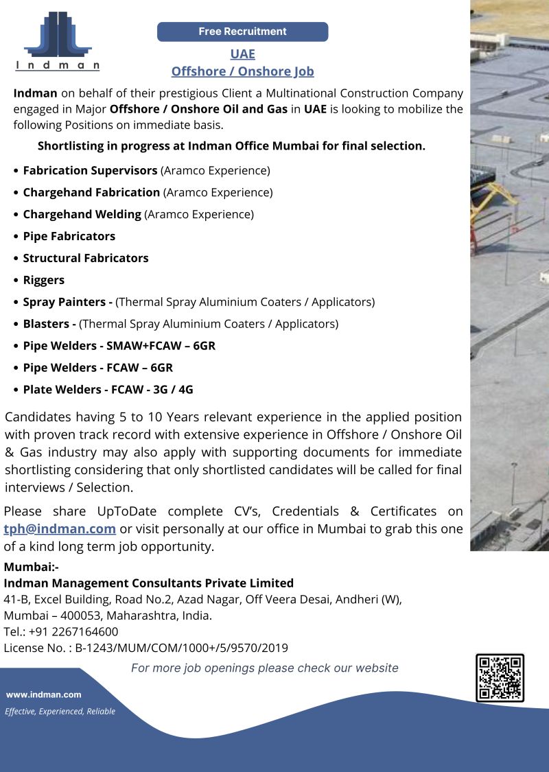 Urgent Hiring for UAE