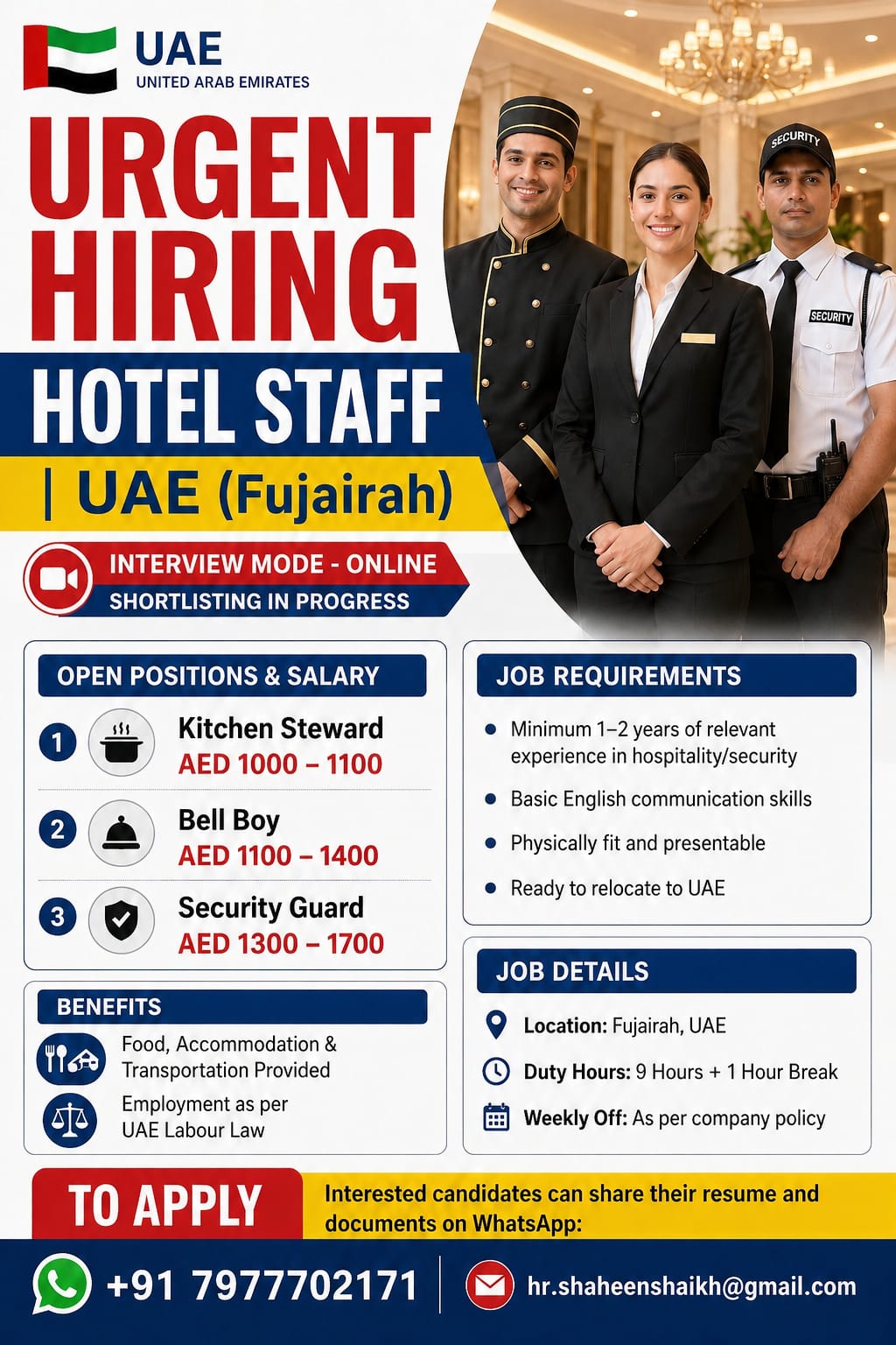 Urgent Hiring for UAE