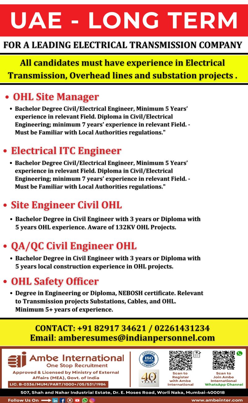 Urgent Hiring for UAE