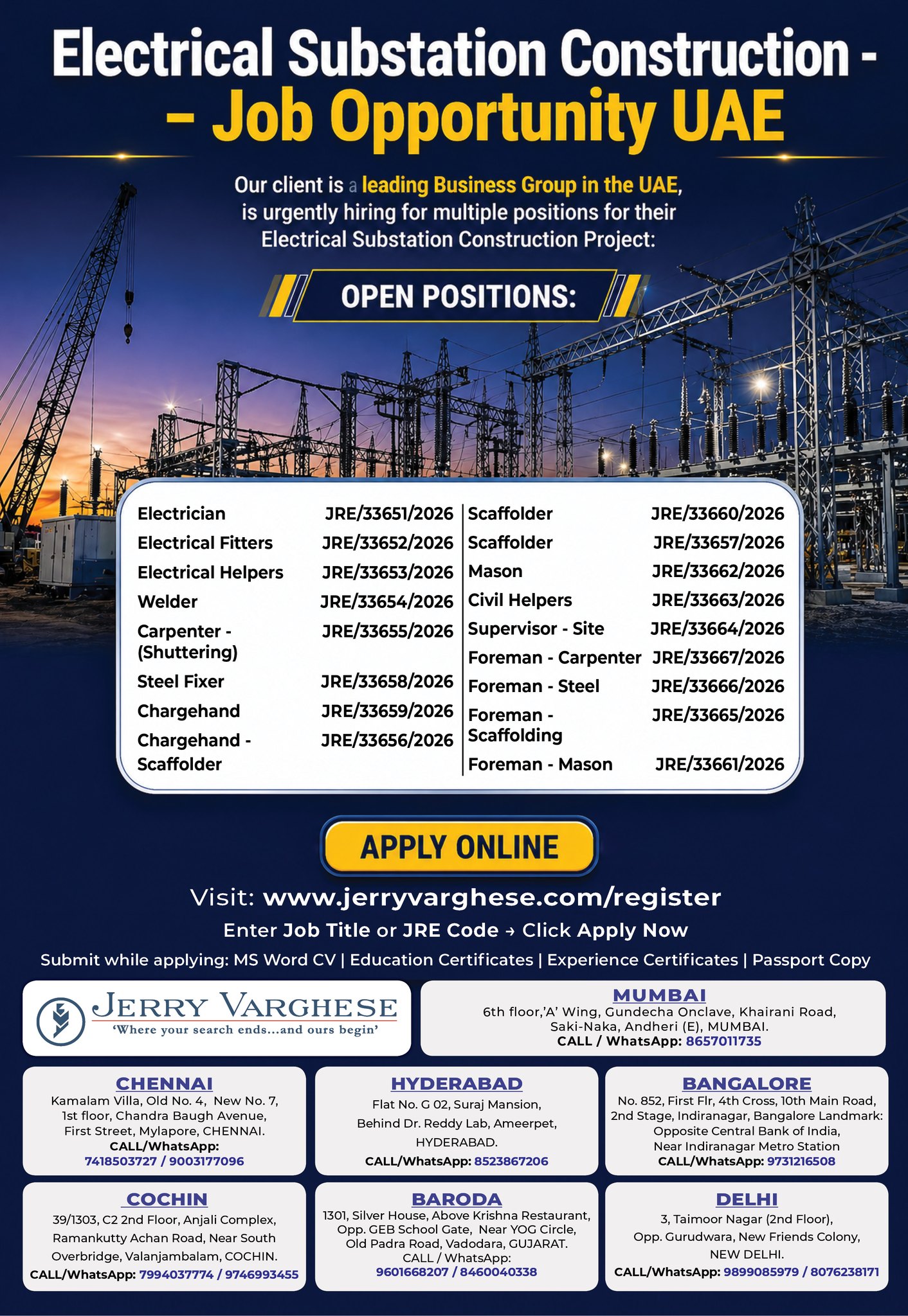 Urgent Hiring for UAE