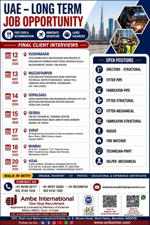 Urgent Hiring for UAE