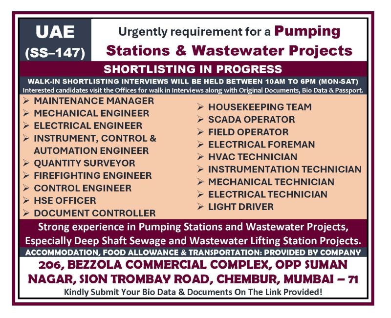 Urgent Hiring for UAE