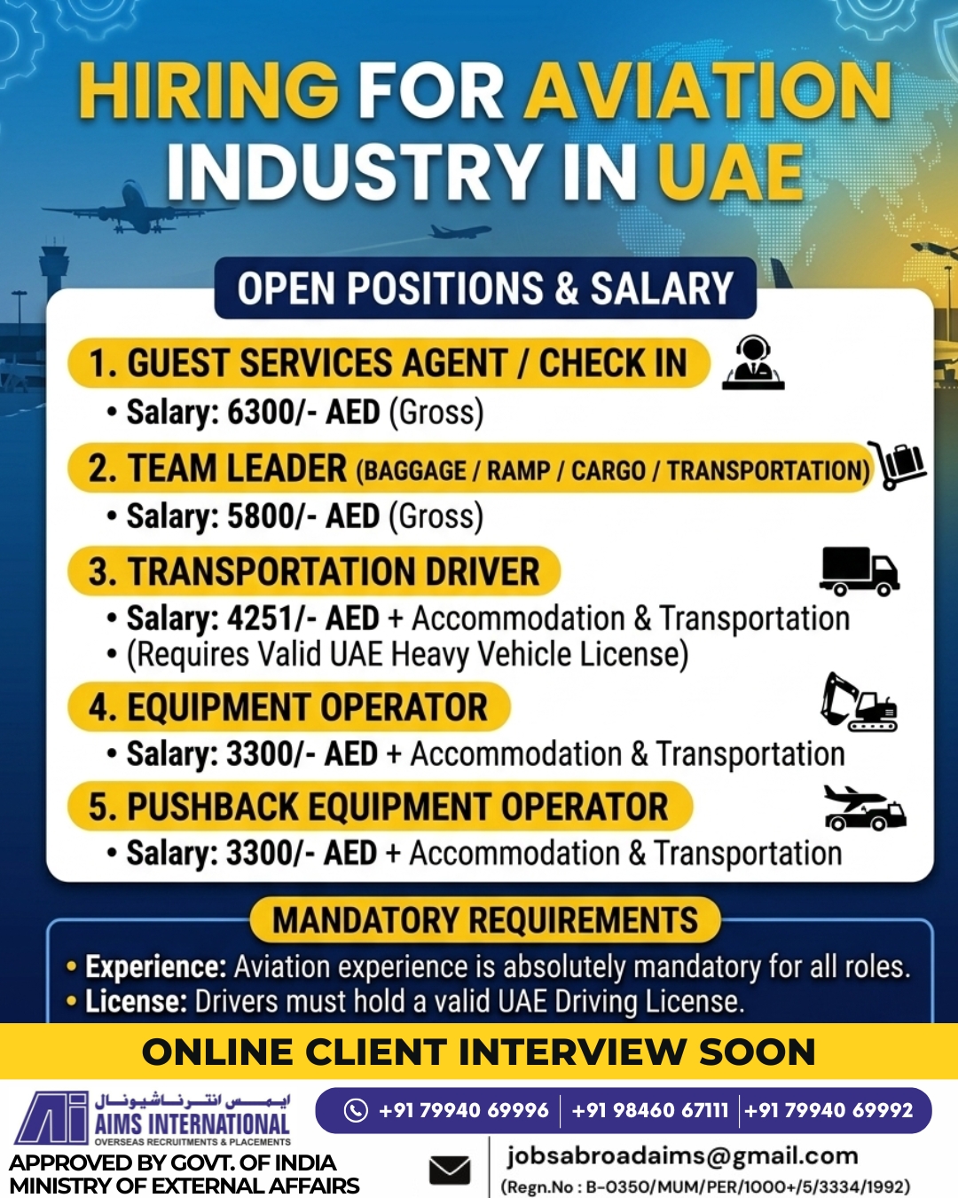 Urgent Hiring for UAE