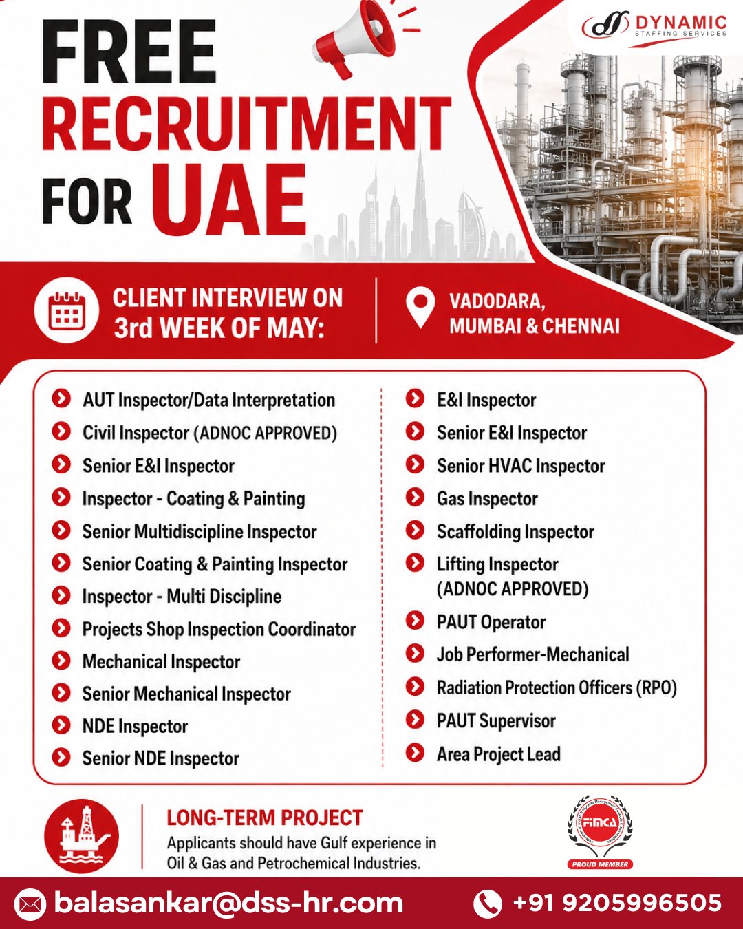Urgent Hiring for UAE