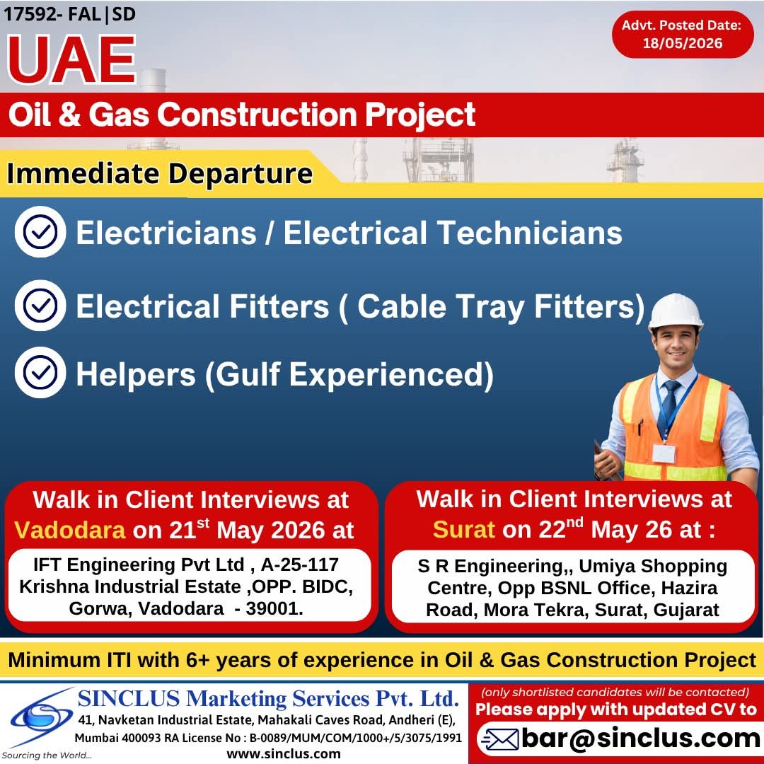 Urgent Hiring for UAE