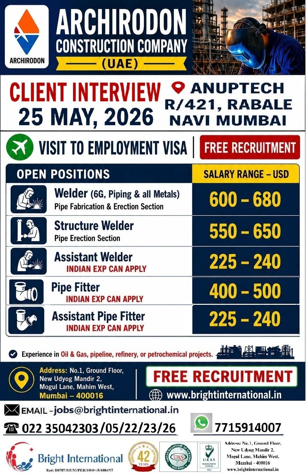 Urgent Hiring for UAE