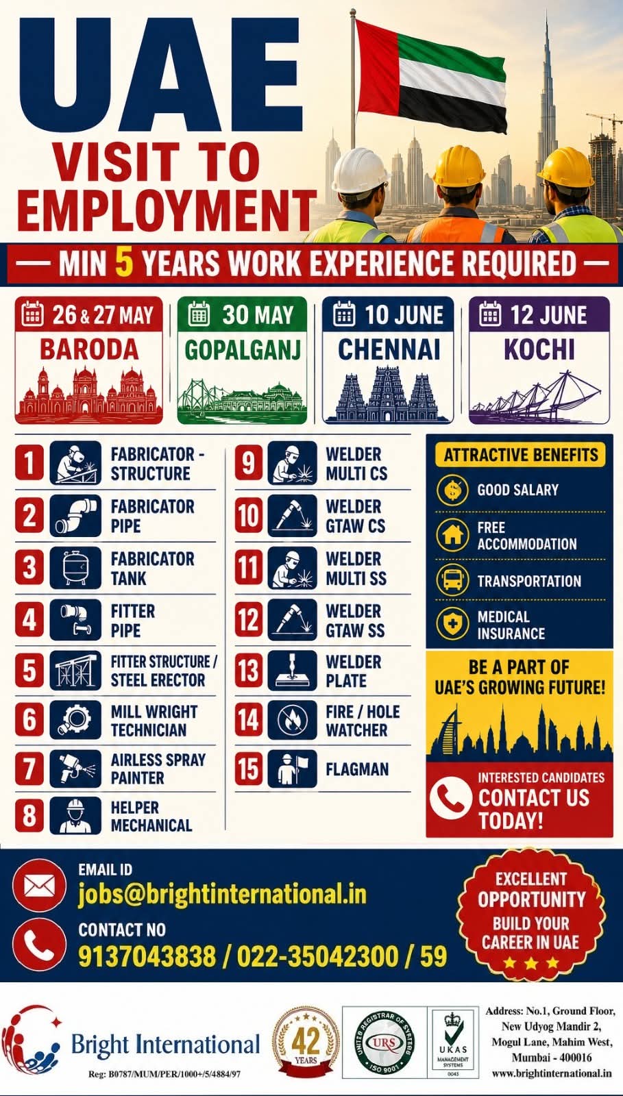 Urgent Hiring for UAE