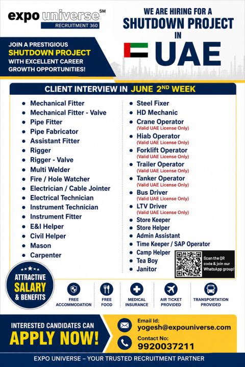Urgent Hiring for UAE