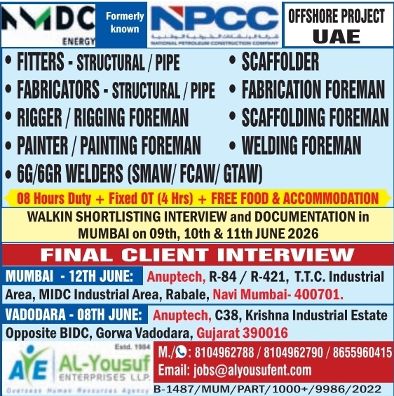 Urgent Hiring for UAE