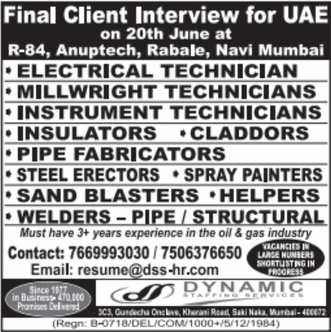 Urgent Hiring for UAE