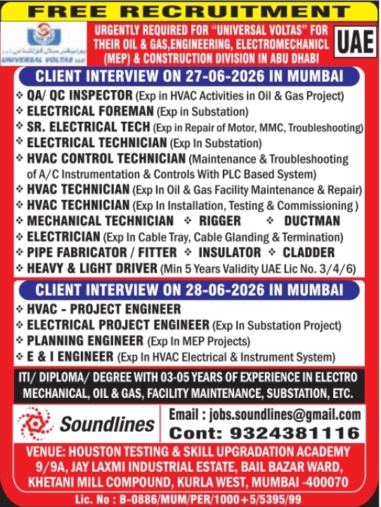 Urgent Hiring for UAE