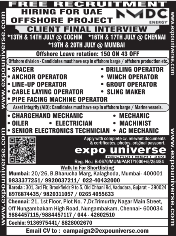 Urgent Hiring for UAE