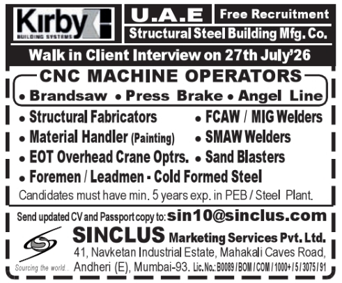 Urgent Hiring for UAE