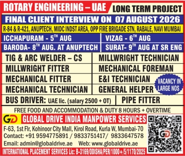 Urgent Hiring for UAE