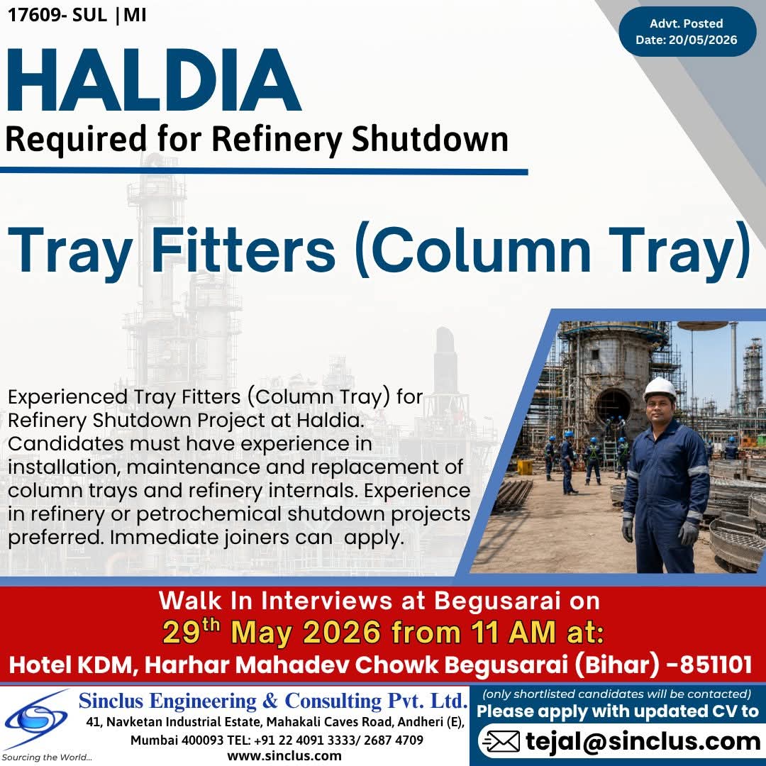 Urgent Hiring in Haldia