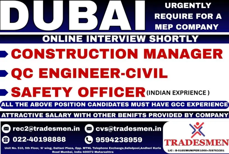 Urgent Requirement For Dubai
