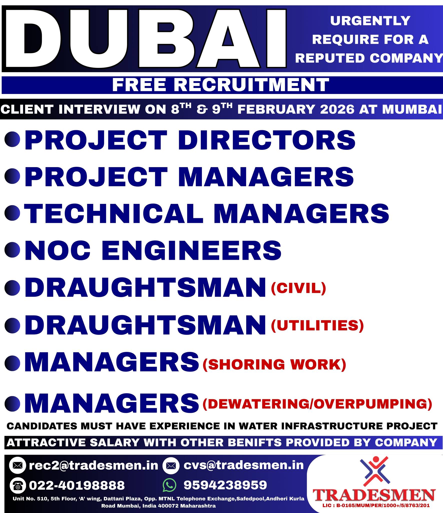 Urgent Requirement For Dubai