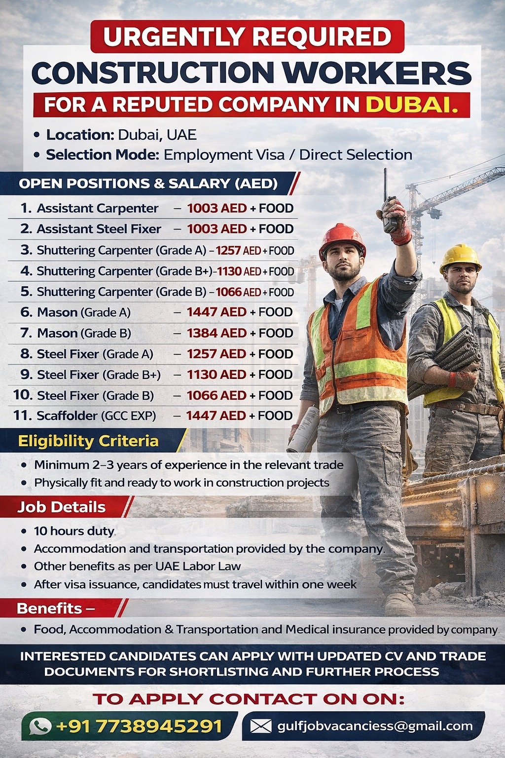 Urgent Requirement For Dubai