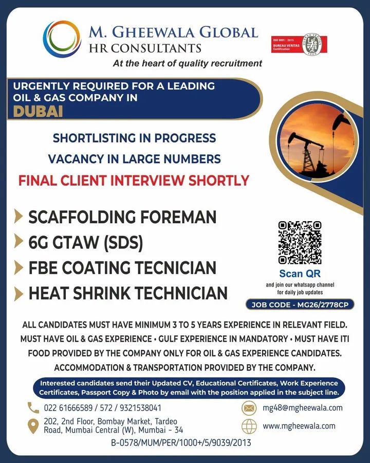 Urgent Requirement For Dubai