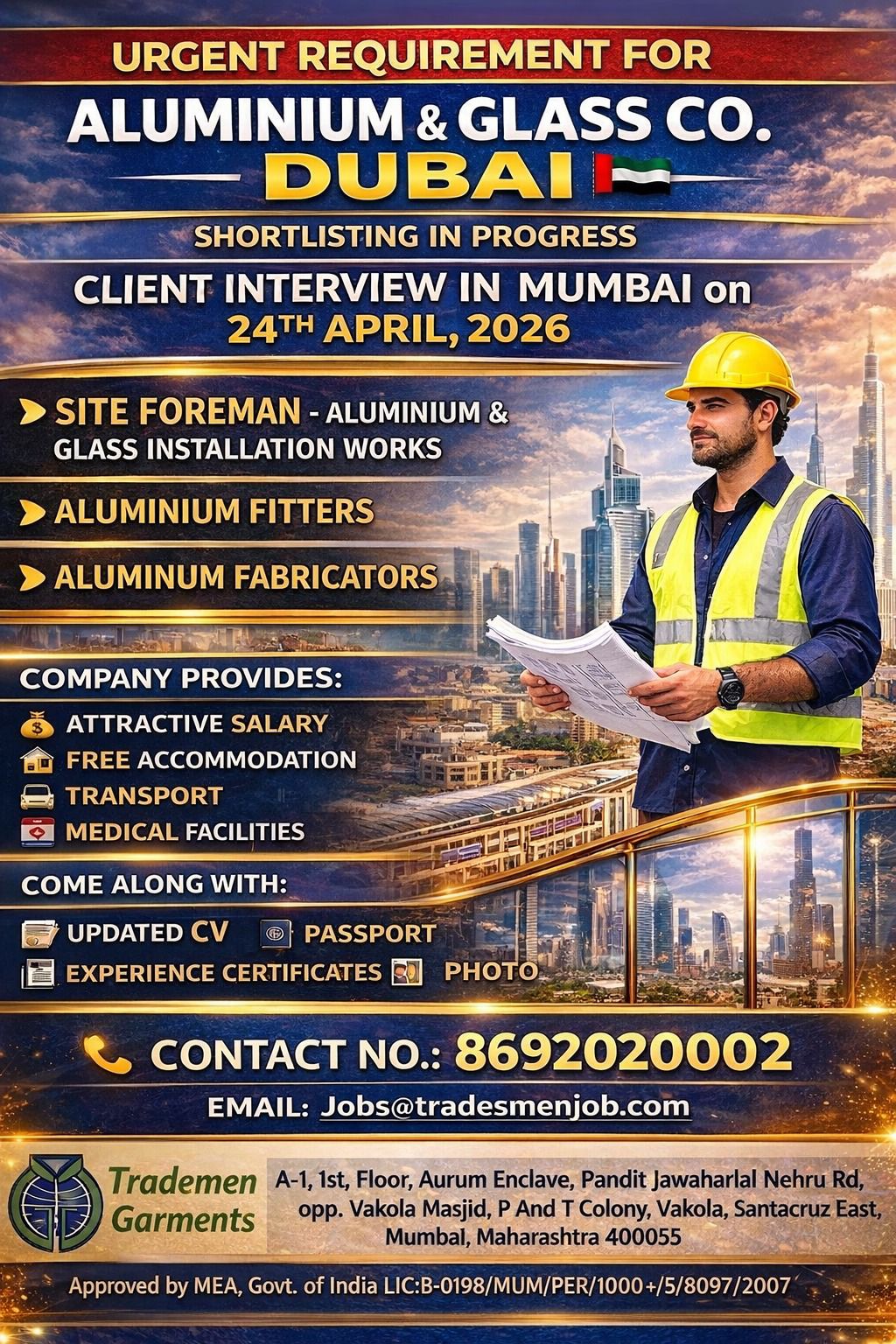 Urgent Requirement For Dubai