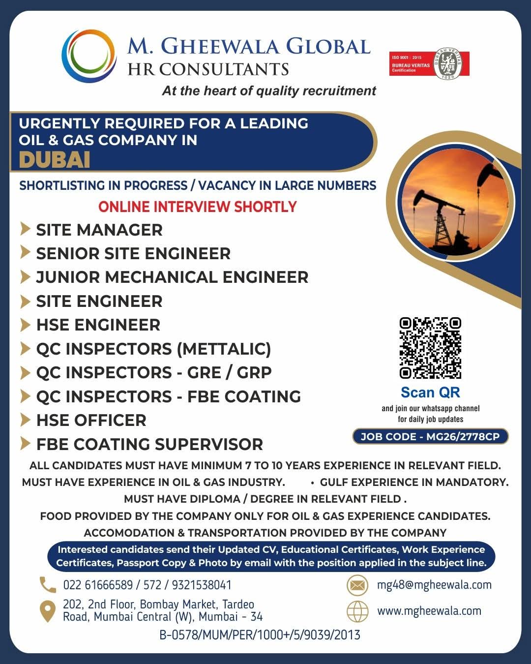 Urgent Requirement For Dubai