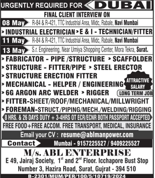 Urgent Requirement For Dubai