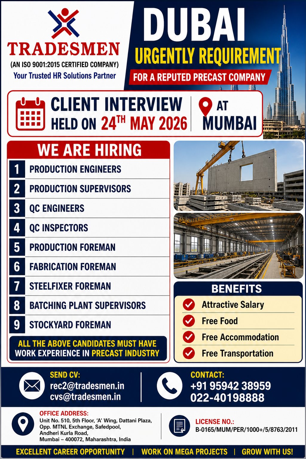 Urgent Requirement For Dubai