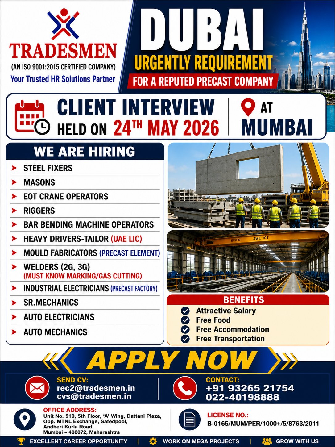 Urgent Requirement For Dubai