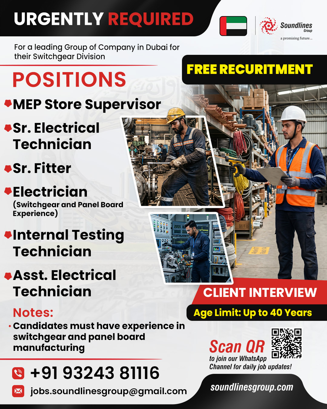 Urgent Requirement For Dubai
