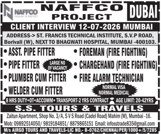Urgent Requirement For Dubai