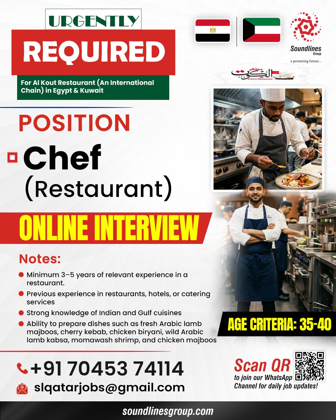 Urgent Requirement For Egypt & Kuwait