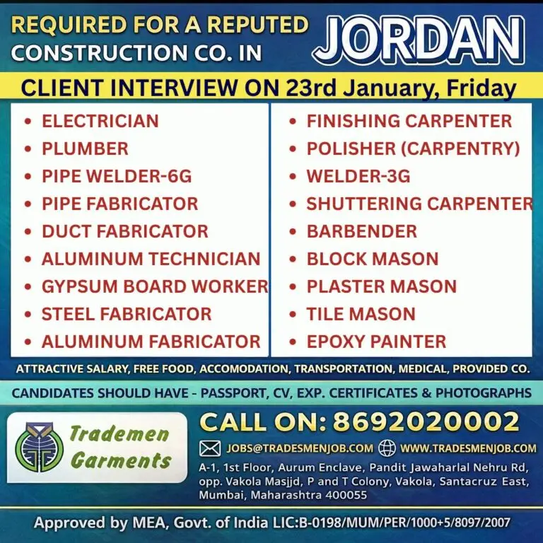 Urgent Requirement For Jordan